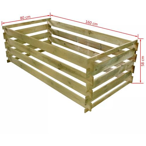 Rešetkasti komposter od impregnirane borovine 160 x 80 x 58 cm slika 3