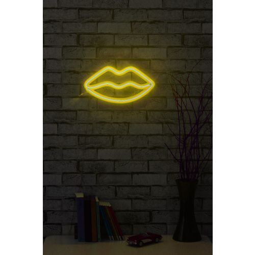 Wallity Ukrasna plastična LED rasvjeta, Lips - Yellow slika 11