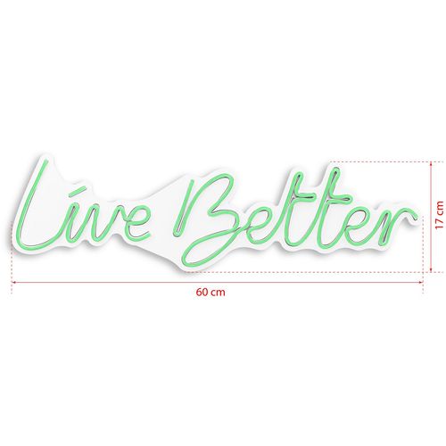 Wallity Zidna LED dekoracija, Live Better - Green slika 7