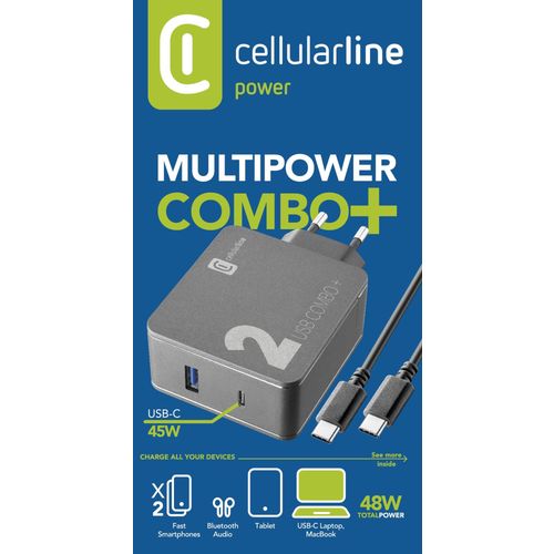 Cellularline kućni punjač Multipower 2 Combo + 48W i kabel C-C slika 3
