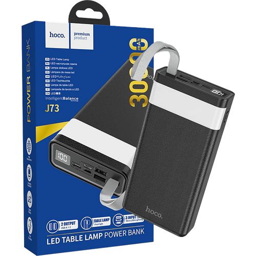 hoco. Power bank 30000mAh, Micro-USB / Tipe-C ulaz, lampa - J73 Powerful, Black slika 1