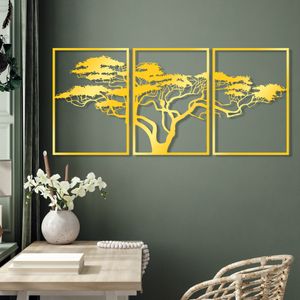 Wallity Metalna zidna dekoracija Golden Triple Tree 6