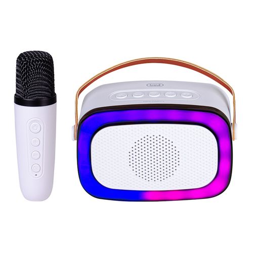 TREVI karaoke 10W, mini dimenzije, disco rasvjeta, mikrofon, bijele XR 8A01 slika 1