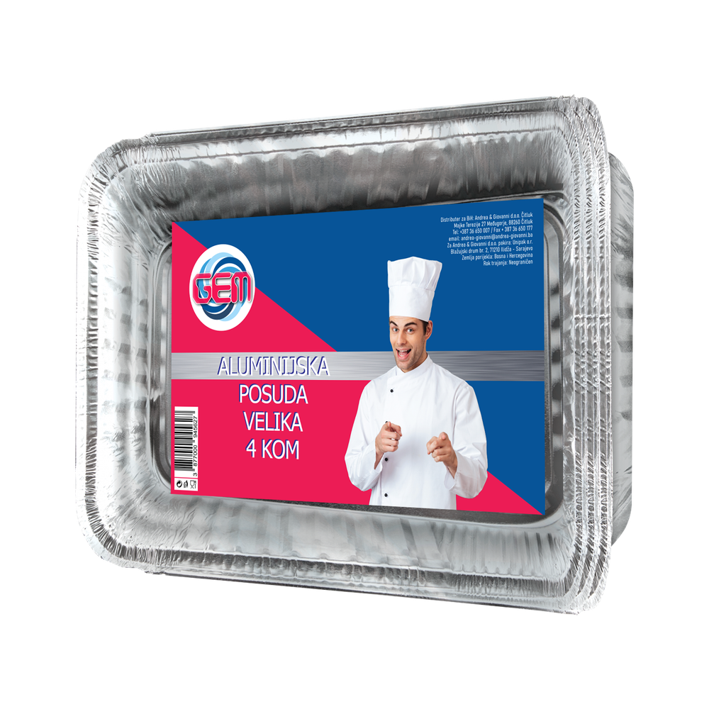 GEM aluminijska posuda velika s poklopcem 4kom slika 1