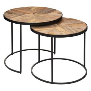 Atmosphera set 2/1 stolić basile 56x51cm drvo/metal smeđi
