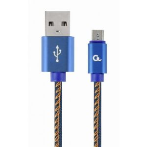 CC-USB2J-AMmBM-1M-BL Gembird Premium jeans (denim) Micro-USB cable with metal connectors, 1 m, blue