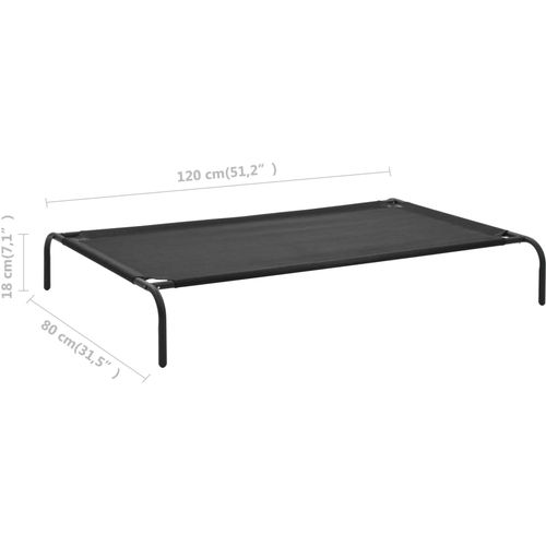 Povišeni krevet za pse crni XL od tekstilena slika 16