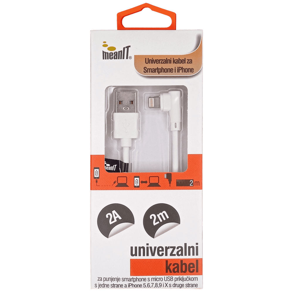 MeanIT USB kabl za smartphone i iPhone, FLIP, 1A - KABEL ZA SMARTPHONE/IPHONE slika 1