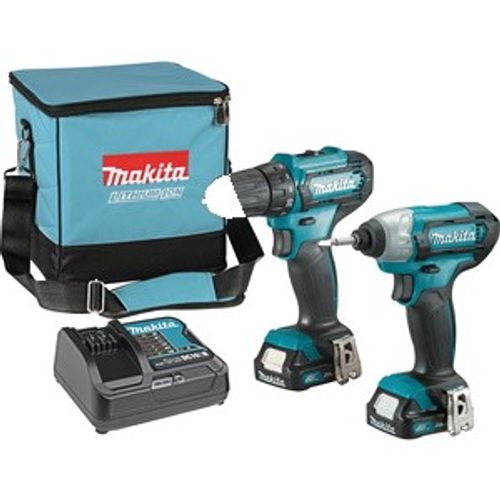 Makita set CLX224SA - Bušilica-odvijač DF333D i udarni odvijač TD110D s punjačem i baterijama slika 3