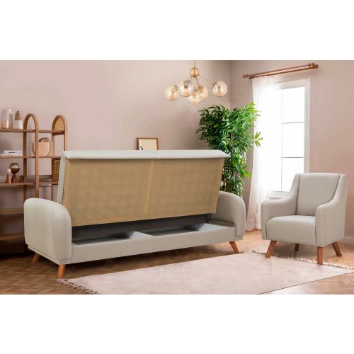 Atelier Del Sofa Hera Set - Krem Garnitura sa Sofa-Krevetom slika 7