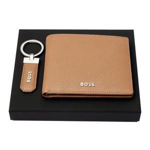 Hugo Boss Novčanik i privjesak u setu, Camel HPKW416X, braon