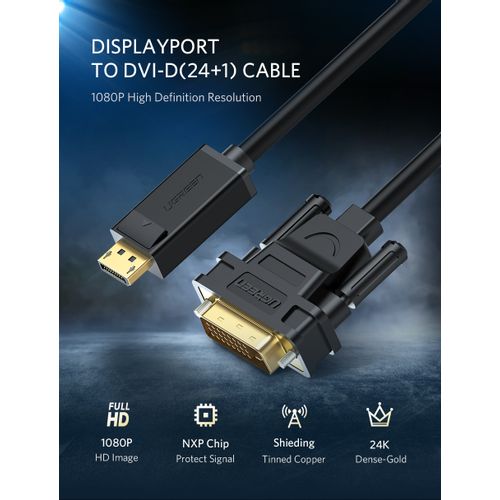 Ugreen DisplayPort na DVI (24+1) kabel 1.5m - polybag slika 3