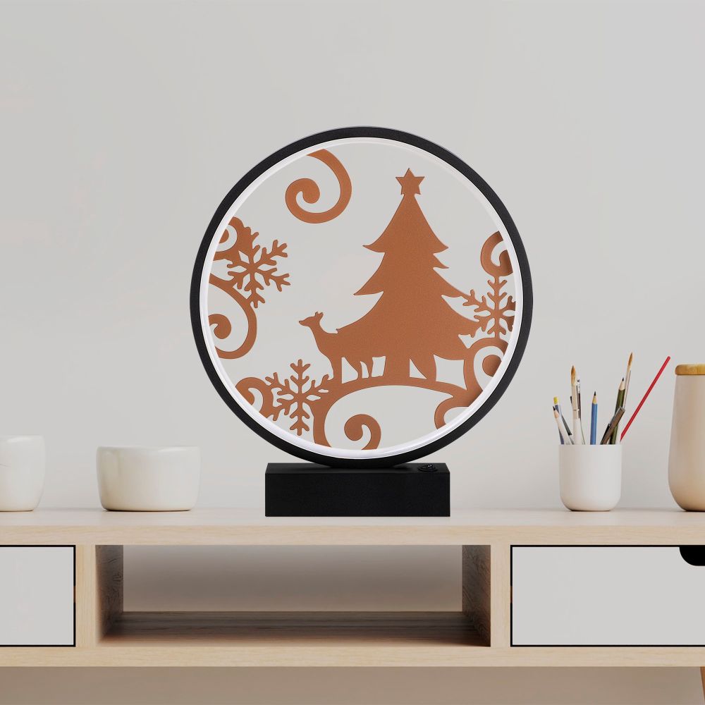 Crna bakarna stolna lampa XMAS3 slika 2