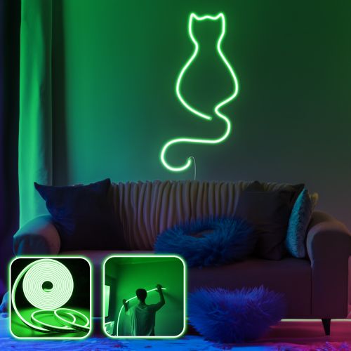 Opviq dekorativna zidna led svjetiljka, Daisy the Cat - Medium - Green slika 2