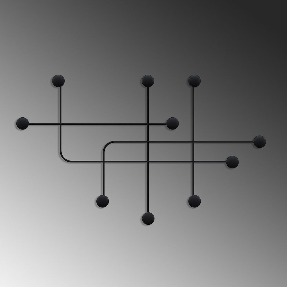 Metal wall hook Samara, colour: black slika 5
