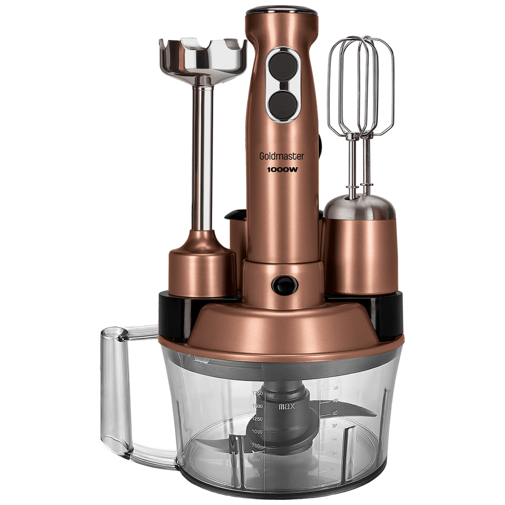Goldmaster Štapni mikser sa posudom, 5u1, 1000 W, Multipraktik - GM-7239G Elena Max Gold slika 1