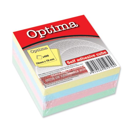 Blok samoljepljivkocka 76x76 pastel 4 boje OPTIMA 400L 22916 slika 1