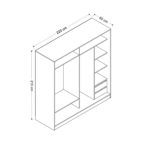 Kale - 7158 WhiteAnthracite Wardrobe slika 8