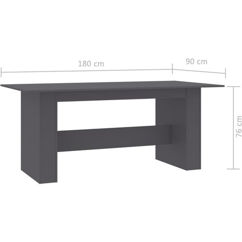 Blagovaonski stol sivi 180 x 90 x 76 cm od iverice slika 30