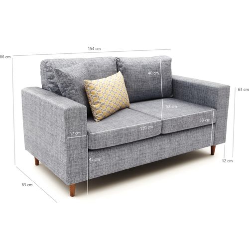 Atelier Del Sofa Dvosjed, Sivo, Step - Grey slika 3