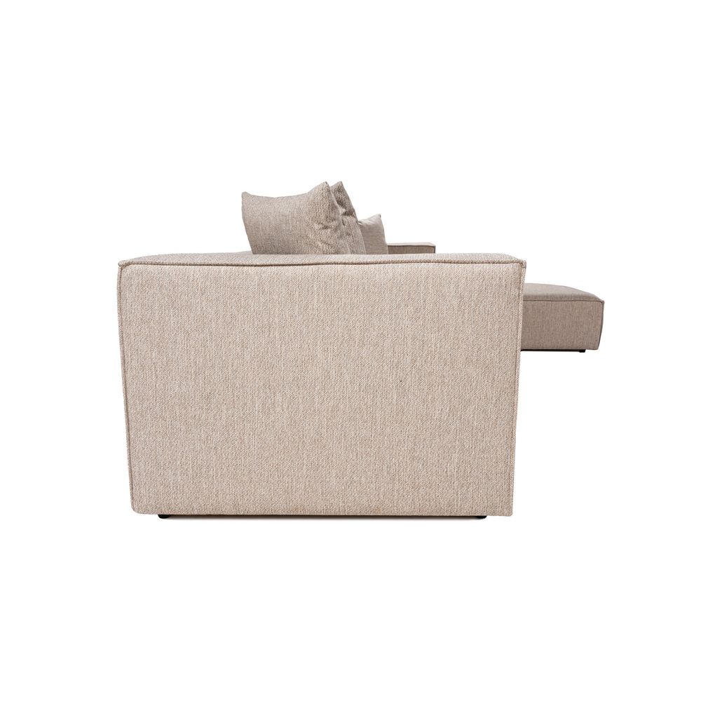 Ugaona Sofa Sora (L1-O1-O1-1R-POUFFE) - Pješčano Bež Boja slika 5