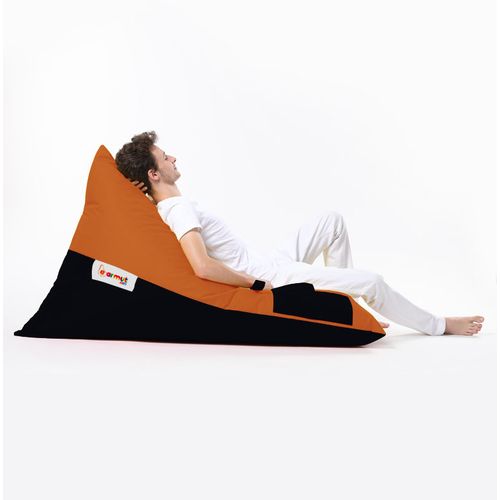 Atelier Del Sofa Vreća za sjedenje, Pyramid Large Double Color Bed Pouf - Orange slika 5