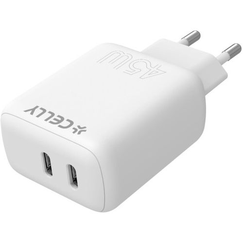 CELLY Kućni punjač ProPower od 45W sa 2 USB C konektora slika 1