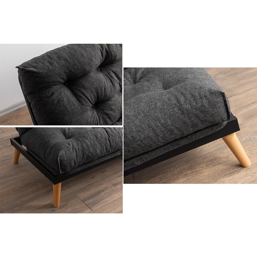 Saki - Tamno Siva Troosjedna Sofa na Razvlačenje slika 7