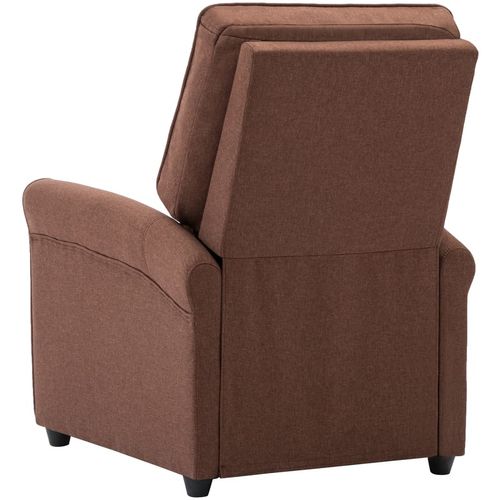 Električna masažna fotelja od tkanine smeđa slika 5