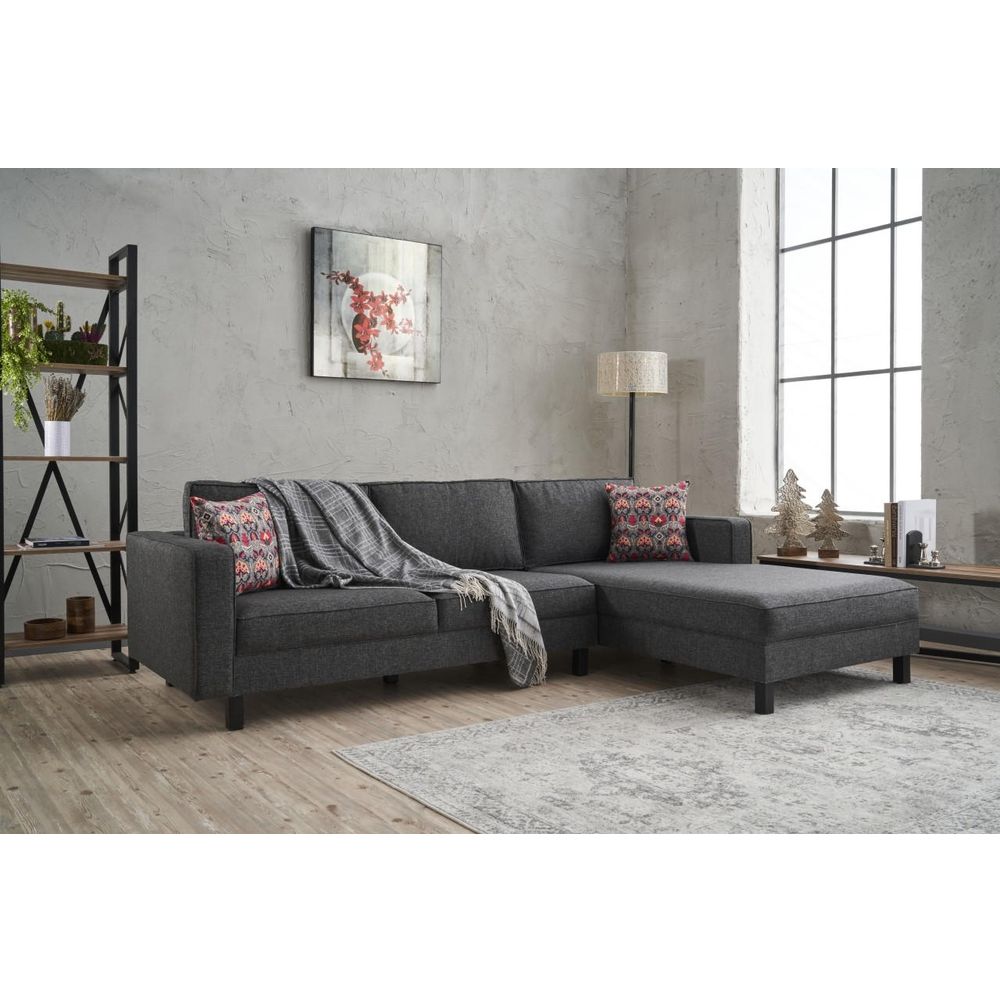 Kale Linen Desni Kutni Sofa - Antracit slika 2