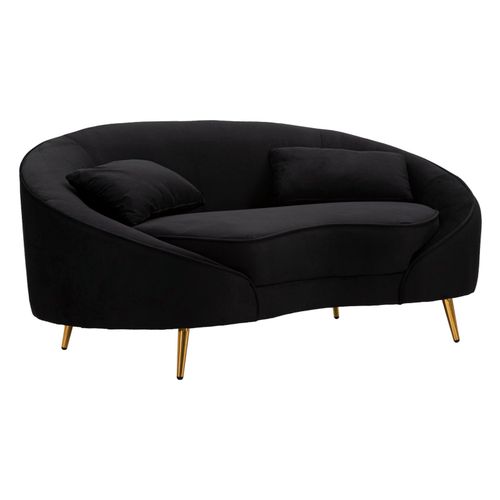 Mauro Ferretti Kauč SOFA 2 SEATERS OSLO WITH CUSHIONS BLACK cm 148X84X68 slika 1