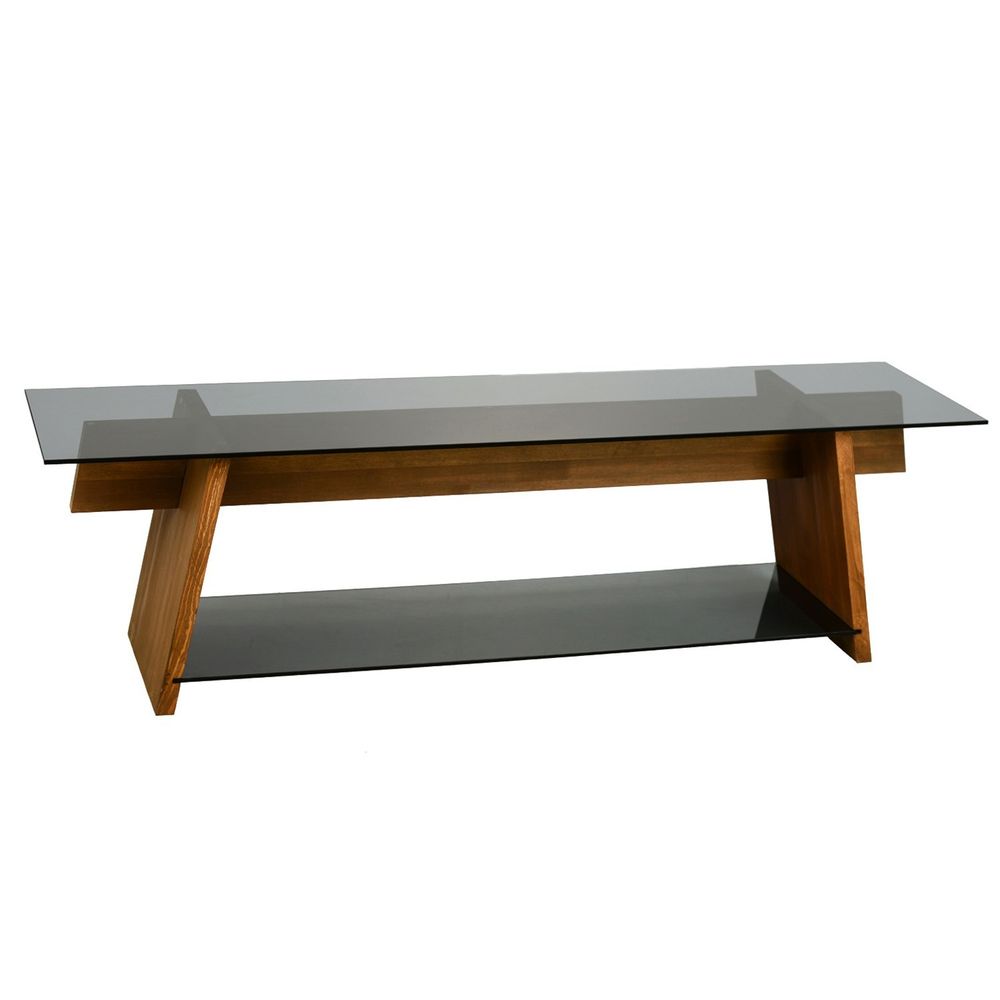 TV stalak TV201 Walnut u crnoj boji slika 9