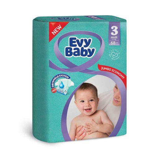 Evy baby pelene jumbo 3 midi 5-9kg 68kom slika 1