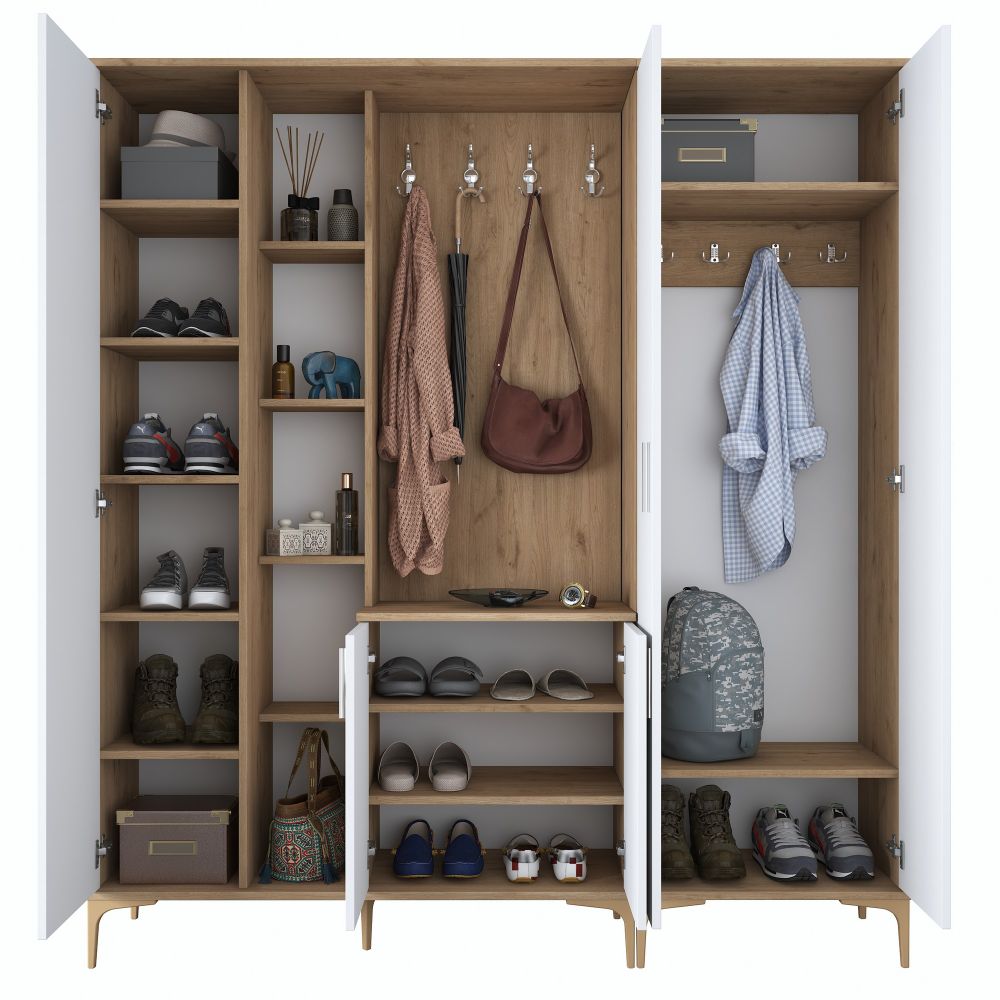 Hall stand EA129 - 2797, boja / nijanse orah, bijela slika 11