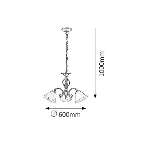 Rabalux Beckworth luster E14 3x40W bronza Klasična rasveta slika 2