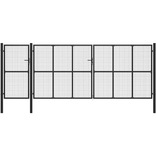 Vrtna vrata čelična 500 x 200 cm antracit slika 10