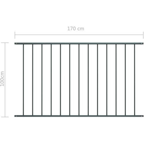 Panel za ogradu od čelika obloženog prahom 1,7 x 1 m antracit slika 13