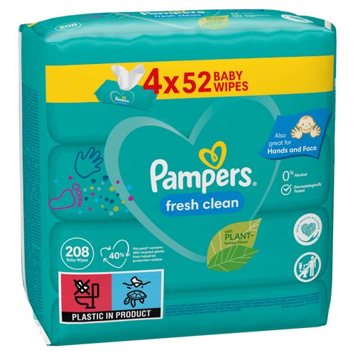 Pampers vlažne maramice Fresh Clean paket 4x52 komada  slika 1