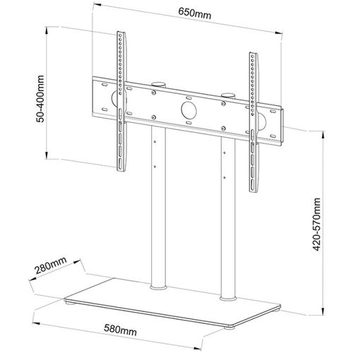 Stell TV stolni nosač SHO 1043, 32" do 65" slika 4