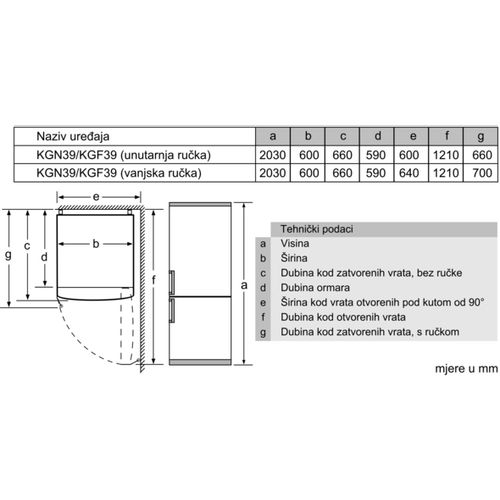 Bosch kombinirani hladnjak KGN39VWEQ slika 10