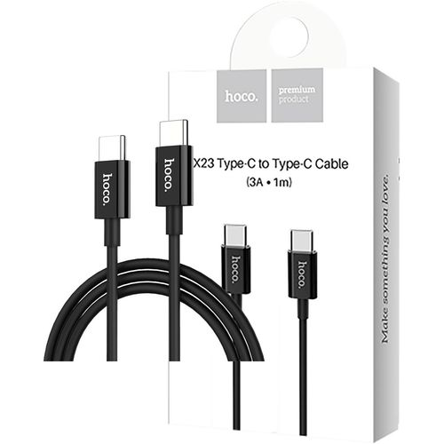 hoco. USB kabel za smartphone, USB type C na type C, 1 met., 3 A - X23 Skilled Black slika 7