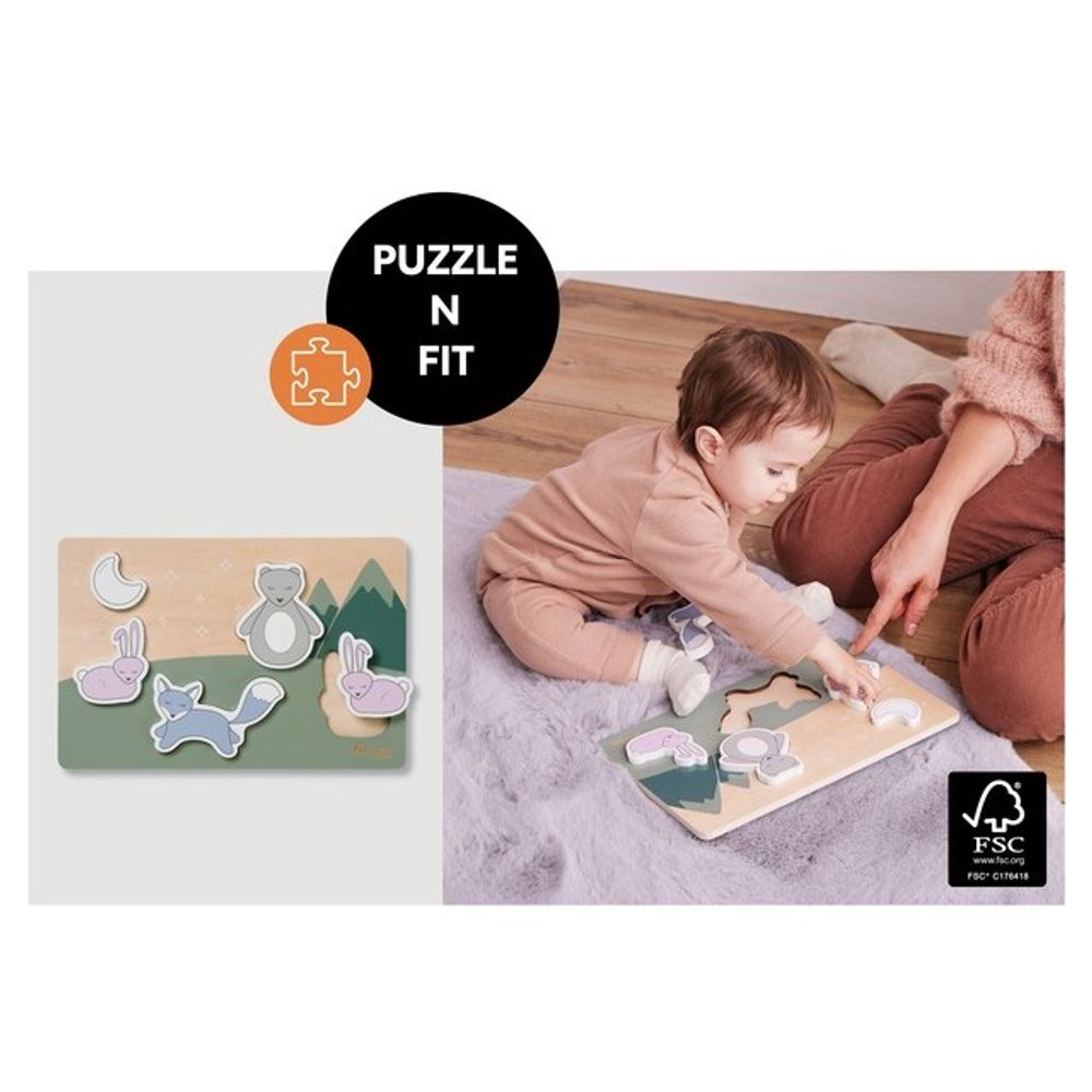 Hauck Drvena slagalica Puzzle N Sort - Šumske životinje slika 5