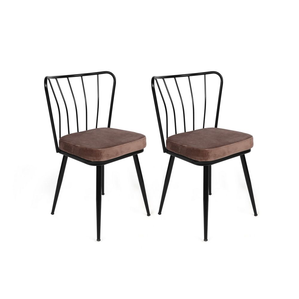 Yıldız-947 V4 Set Stolica Svijetlosmeđa i Crna (4 Komada) slika 5