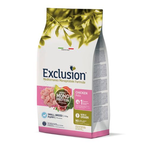 Exclusion Mediterraneo Monoprotein Formula Puppy Small, potpuna hrana za pse, za štence malih pasmina, piletina, 2 kg slika 1