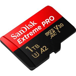 SanDisk Extreme PRO microSDXC 1TB + SD Adapter + 2 years RescuePRO Deluxe 200MB/s read/ 140MB/s write A2 C10 V30 UHS-I U3