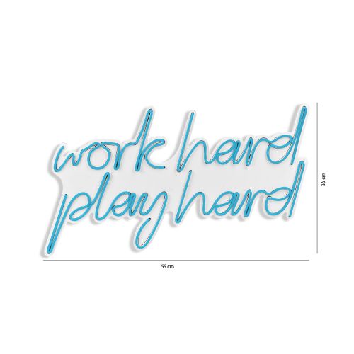 Wallity Ukrasna plastična LED rasvjeta, Work Hard Play Hard - Blue slika 7