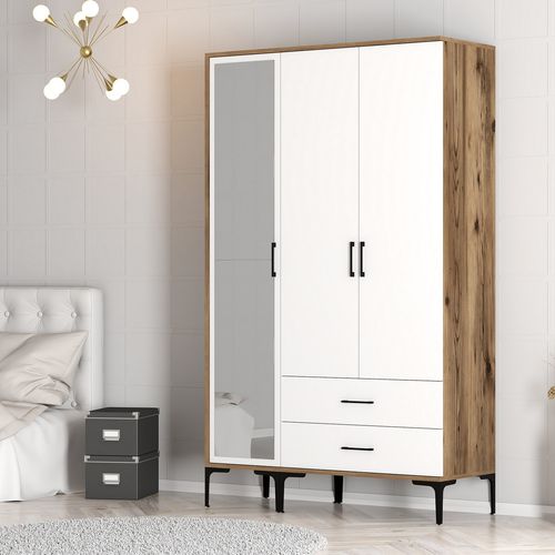 Kumsal RT - Walnut, White Walnut
White Wardrobe slika 5