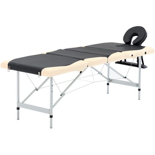Sklopivi masažni stol s 4 zone aluminijski crno-bež slika 24