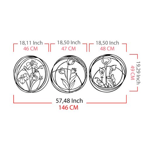 Wallity Metalna zidna dekoracija Flowers 5 slika 6