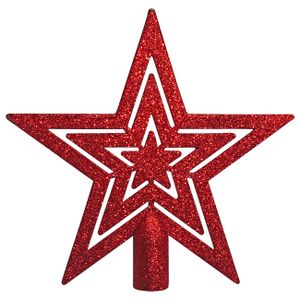 Zvijezda za vrh božićnog drvca, 18cm, crvena